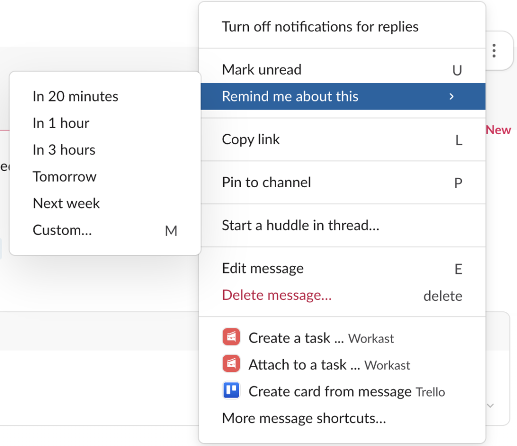 Manual setup of reminders